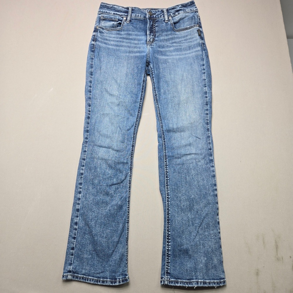 Silver Jeans Co Elyse Slim Boot Flap Pocket Blue Jeans Women W28 L31 Stretch
